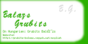 balazs grubits business card